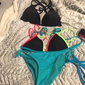 Swim tops and bottoms-just a mix of them